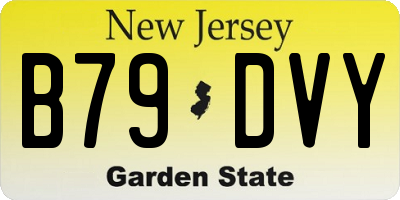 NJ license plate B79DVY