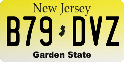 NJ license plate B79DVZ
