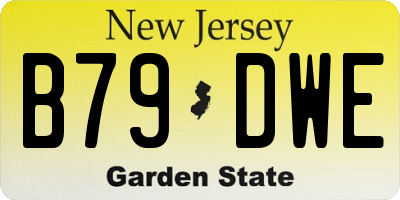 NJ license plate B79DWE