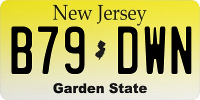 NJ license plate B79DWN