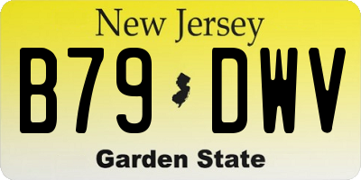 NJ license plate B79DWV