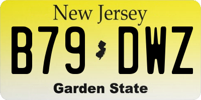 NJ license plate B79DWZ