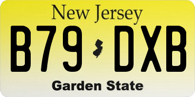 NJ license plate B79DXB