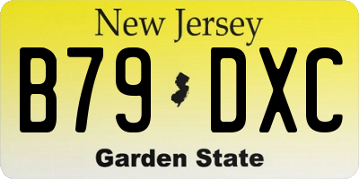 NJ license plate B79DXC