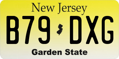 NJ license plate B79DXG
