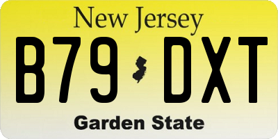 NJ license plate B79DXT