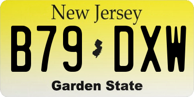 NJ license plate B79DXW