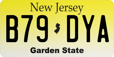 NJ license plate B79DYA