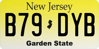 NJ license plate B79DYB
