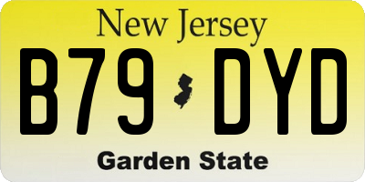 NJ license plate B79DYD