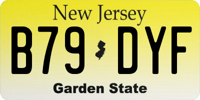 NJ license plate B79DYF