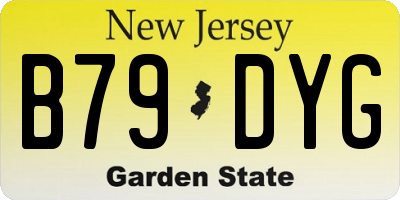 NJ license plate B79DYG