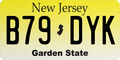 NJ license plate B79DYK