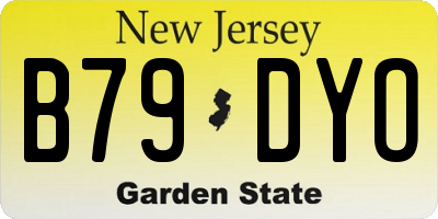 NJ license plate B79DYO