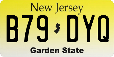 NJ license plate B79DYQ