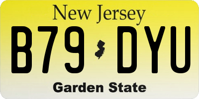 NJ license plate B79DYU