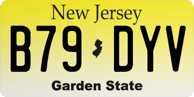 NJ license plate B79DYV