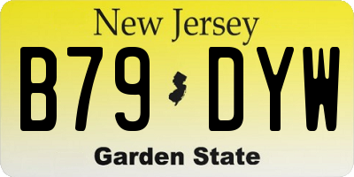 NJ license plate B79DYW