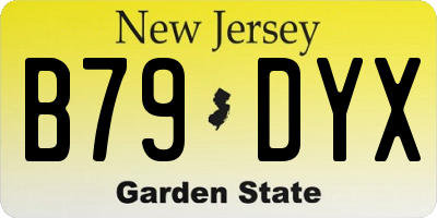NJ license plate B79DYX