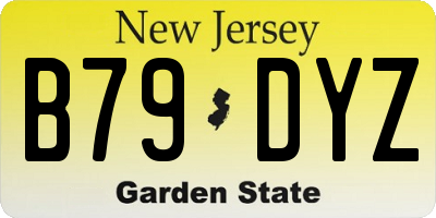 NJ license plate B79DYZ
