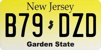 NJ license plate B79DZD
