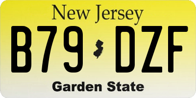 NJ license plate B79DZF