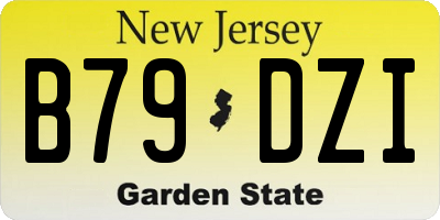 NJ license plate B79DZI