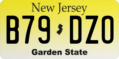 NJ license plate B79DZO