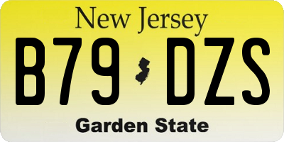 NJ license plate B79DZS