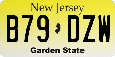 NJ license plate B79DZW