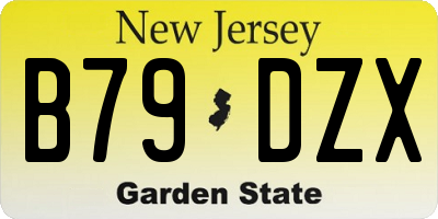 NJ license plate B79DZX