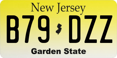 NJ license plate B79DZZ
