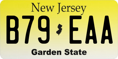 NJ license plate B79EAA