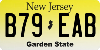 NJ license plate B79EAB