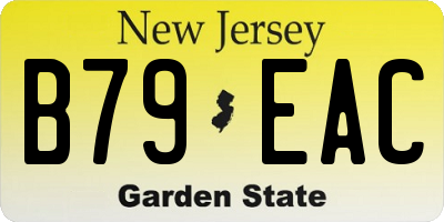 NJ license plate B79EAC