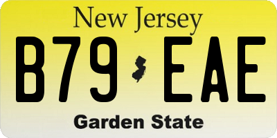 NJ license plate B79EAE