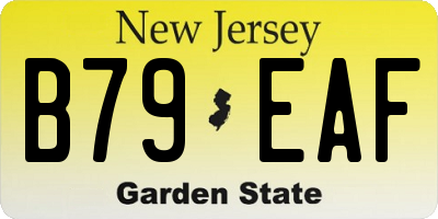 NJ license plate B79EAF