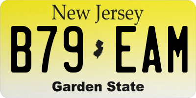 NJ license plate B79EAM