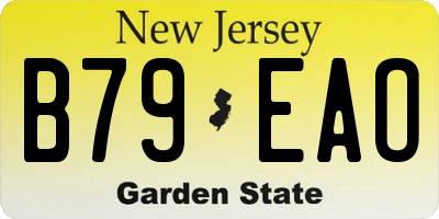 NJ license plate B79EAO