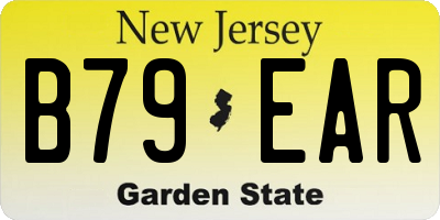 NJ license plate B79EAR
