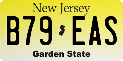 NJ license plate B79EAS