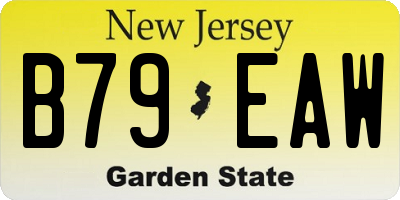 NJ license plate B79EAW