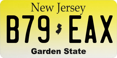 NJ license plate B79EAX