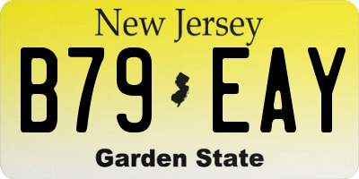 NJ license plate B79EAY