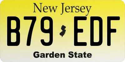 NJ license plate B79EDF