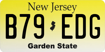 NJ license plate B79EDG