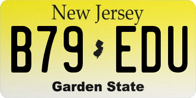 NJ license plate B79EDU