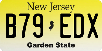 NJ license plate B79EDX