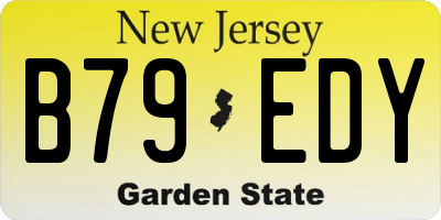 NJ license plate B79EDY