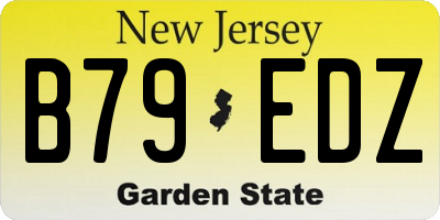 NJ license plate B79EDZ